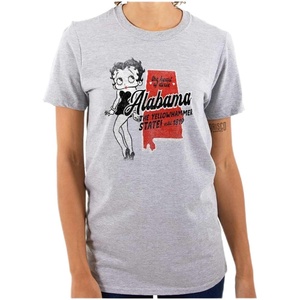 Betty Boop Cartoon American States Womens Graphic T Shirt Tees(Alabama)