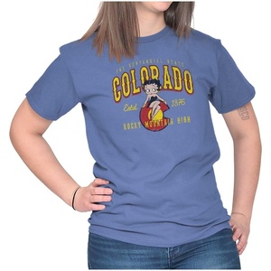 Betty Boop Cartoon American States Womens Graphic T Shirt Tees(Colorado)