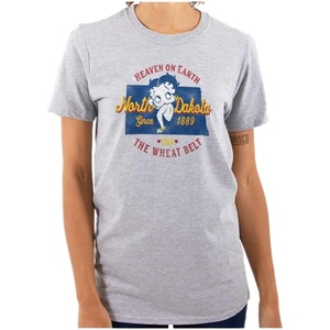 Betty Boop Cartoon American States Womens Graphic T Shirt Tees(North Dakota)