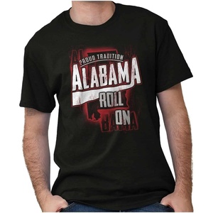 Brisco Brands Alabama Tradition Distressed Athletic Graphic T Shirt Men or Women(Black)