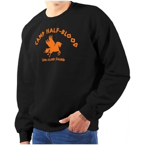 Brisco Brands Camp Half Blood Greek Mythology Sweatshirt for Men or Women(Black)