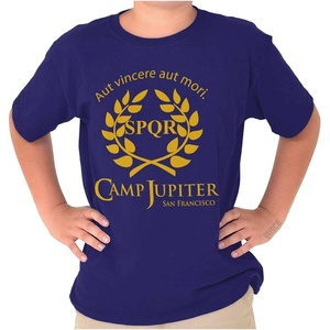 Brisco Brands Camp Jupiter SPQR Greek Mythology Crewneck T Shirts Boy Girl(Purple)