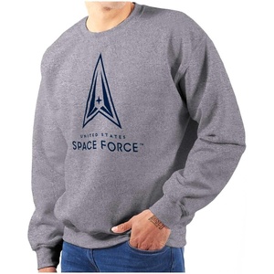 Brisco Brands Classic US Space Force Military Logo Sweatshirt for Men or Women(Sport Grey)
