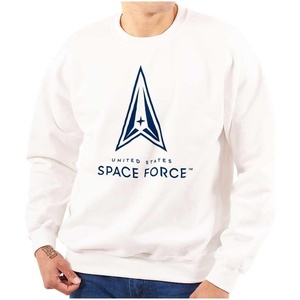 Brisco Brands Classic US Space Force Military Logo Sweatshirt for Men or Women(White)