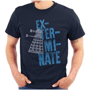 Brisco Brands Exterminate Mutant Science-Fiction Graphic T Shirt Men or Women(Navy)