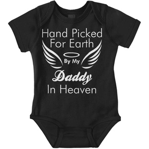 Brisco Brands Father Hand Picked By Daddy in Heaven Baby Romper Boys or Girls(Black)