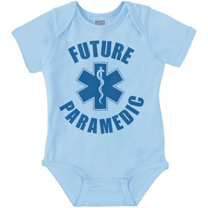 Brisco Brands Future Paramedic EMT Medic Baby Romper Boys or Girls(Light Blue)