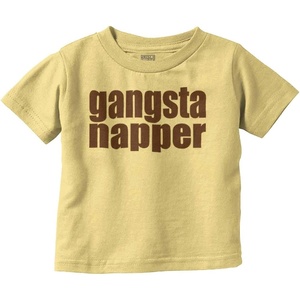 Brisco Brands Gangsta Napper Rap Hip-hop Humor Toddler Boy Girl T Shirt(Butter)