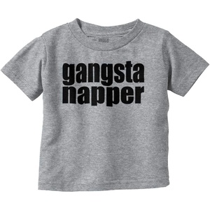 Brisco Brands Gangsta Napper Rap Hip-hop Humor Toddler Boy Girl T Shirt(Heather)