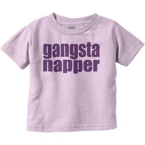 Brisco Brands Gangsta Napper Rap Hip-hop Humor Toddler Boy Girl T Shirt(Pink)