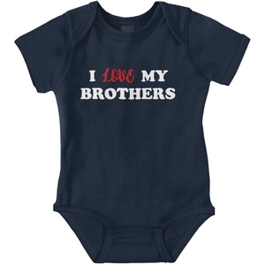 Brisco Brands I Love My Brothers Cute Siblings Baby Romper Boys or Girls(Navy)
