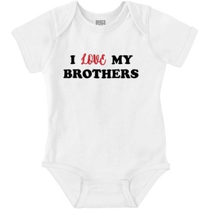 Brisco Brands I Love My Brothers Cute Siblings Baby Romper Boys or Girls(White)