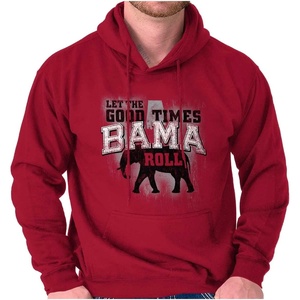Brisco Brands Let The Good Times Roll Cool Alabama Hoodie Sweatshirt Women Men(Cardinal Red)