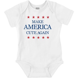 Brisco Brands Make America Cute Again Election Baby Romper Boys or Girls(White)
