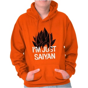 Brisco Brands Nerdy Im Just Saying Funny Anime Pun Hoodie Sweatshirt Women Men(Orange)