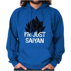Brisco Brands Nerdy Im Just Saying Funny Anime Pun Hoodie Sweatshirt Women Men(Royal)