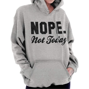 Brisco Brands Nope Not Today Just Can’t Deal Hoodie Sweatshirt Women(Sport Grey)