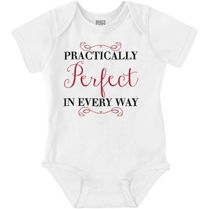 Brisco Brands Practically Perfect In Every Way Baby Bodysuit Jumper Girls(White)