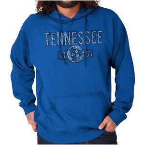 Brisco Brands Tennessee Stenciled State Flag Icon Hoodie Sweatshirt Women Men(Royal)