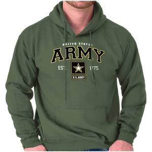 Brisco Brands US Army Pride United States Military Hoodie Sweatshirt Women Men(Military Green)