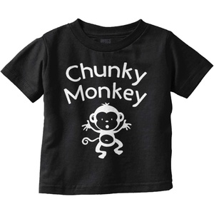 Chunky Monkey Adorable Animal Babies Toddler Boy Girl T Shirt(Black)