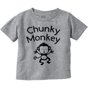 Chunky Monkey Adorable Animal Babies Toddler Boy Girl T Shirt(Heather)