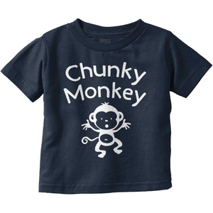 Chunky Monkey Adorable Animal Babies Toddler Boy Girl T Shirt(Navy)