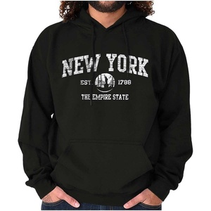 Classic Teaze New York NYC Empire Statue of Liberty Hoodie Sweatshirt Women Men(Black)