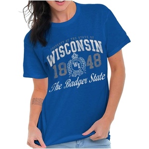 Classic Teaze Property of Wisconsin Badger State Womens Graphic T Shirt Tees(Royal)