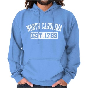 Classic Teaze Vintage North Carolina Distressed Est Hoodie Sweatshirt Women Men(Carolina Blue)