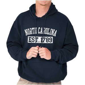 Classic Teaze Vintage North Carolina Distressed Est Hoodie Sweatshirt Women Men(Navy)
