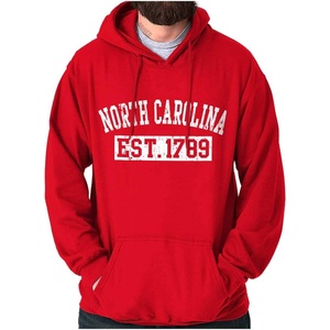 Classic Teaze Vintage North Carolina Distressed Est Hoodie Sweatshirt Women Men(Red)