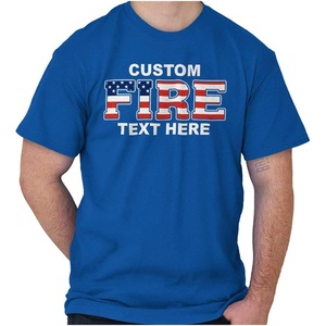 Custom Firefighter Company Firemen Graphic T Shirt Men or Women(Royal)