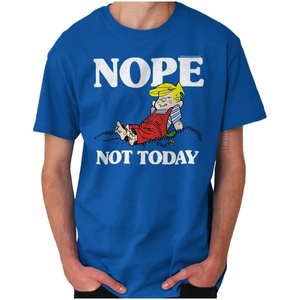 Dennis The Menace Nope Not Today Mens Graphic T Shirt Tees(Royal)