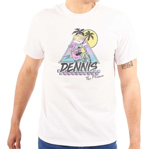 Dennis The Menace Summer Bike Ride Graphic T Shirt Men or Women(White)