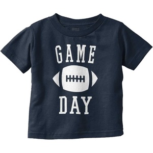 Football Sunday Game Day Athletic Toddler Boy Girl T Shirt(Navy)