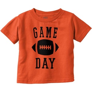 Football Sunday Game Day Athletic Toddler Boy Girl T Shirt(Orange)