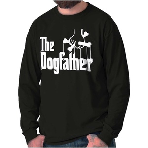 Funny Father’s Italian Mafia Puppet Movie Logo Men’s Long Sleeve Graphic Tshirt(Black)