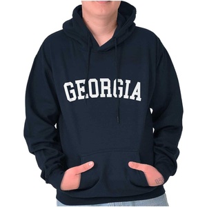 Georgia Simple Traditional Classic Hoodie Sweatshirt Women Men(Navy)