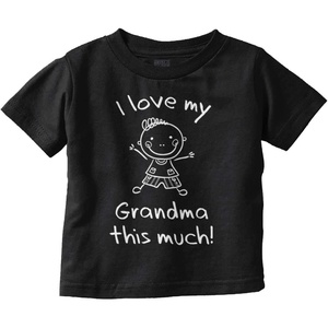 I Love My Grandma This Much Cute Toddler Boy Girl T Shirt(Black)