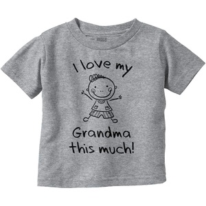 I Love My Grandma This Much Cute Toddler Boy Girl T Shirt(Heather)