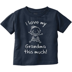 I Love My Grandma This Much Cute Toddler Boy Girl T Shirt(Navy)