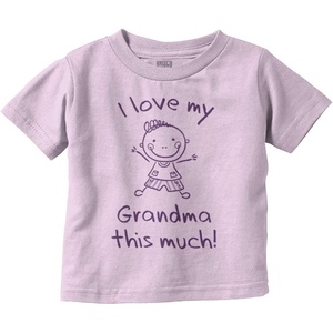 I Love My Grandma This Much Cute Toddler Boy Girl T Shirt(Pink)