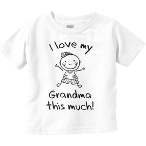 I Love My Grandma This Much Cute Toddler Boy Girl T Shirt(White)