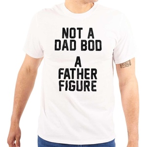 Men’s Funny ‘Not a Dad BOD, a Father Figure’ Tee Father’s Day Novelty T-Shirt(White)