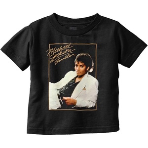 Michael Jackson Thriller Album Cover Toddler Baby Graphic T Shirt(Black)