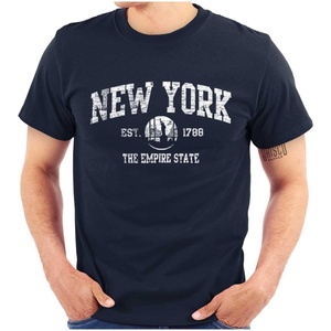 New York NYC Empire Statue of Liberty Graphic T Shirt Men or Women(Navy)