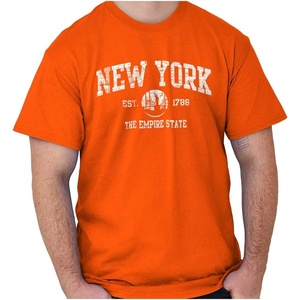 New York NYC Empire Statue of Liberty Graphic T Shirt Men or Women(Orange)
