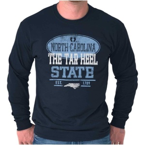 North Carolina NC Feet Logo Souvenir Long Sleeve Tshirt Men Women(Navy)