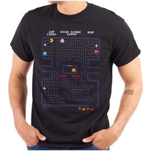 Pacman Game Over Retro Video Gaming Graphic T Shirt Men or Women(Black)